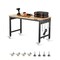 Oak-Black Adjustable Mobile Workbench 2000lbs Casters Power Strip Hooks